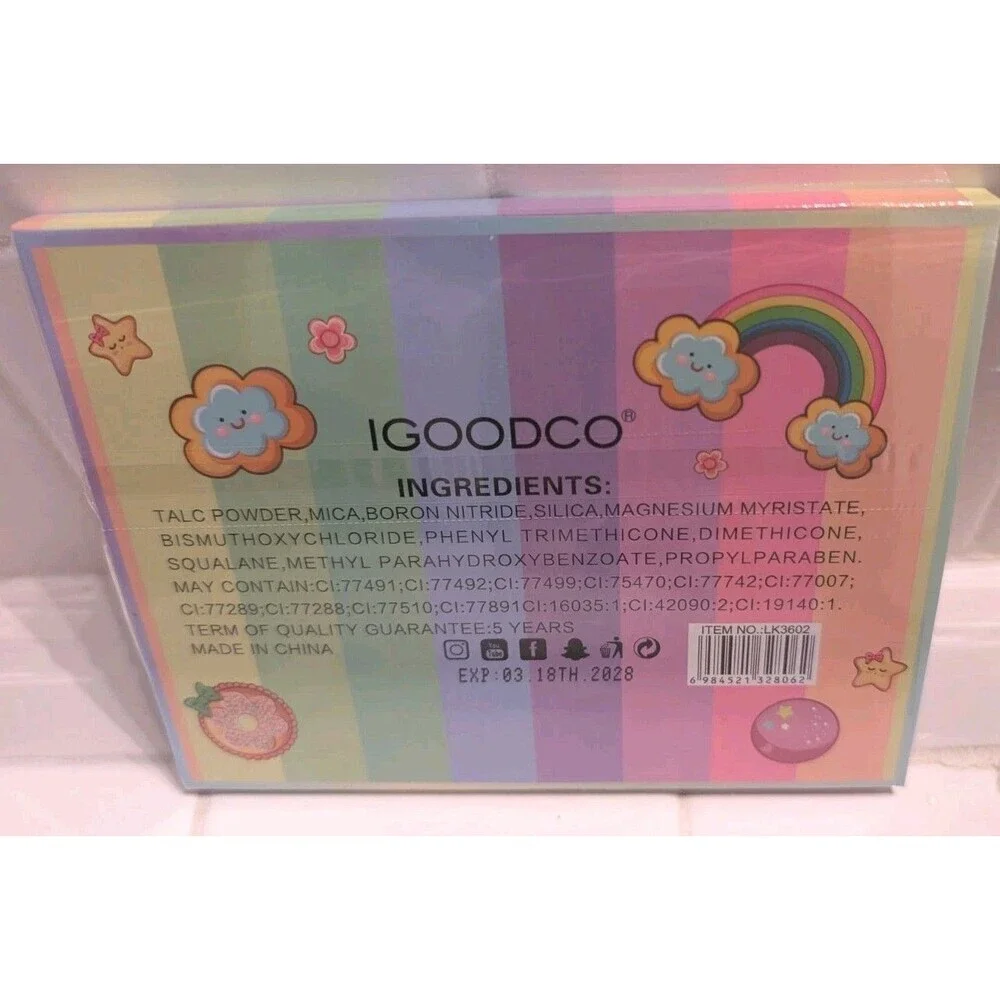 IGOODCO Ice Cream 24 in 1 Eyeshadow Palette Colorful Rainbow Pastel New
